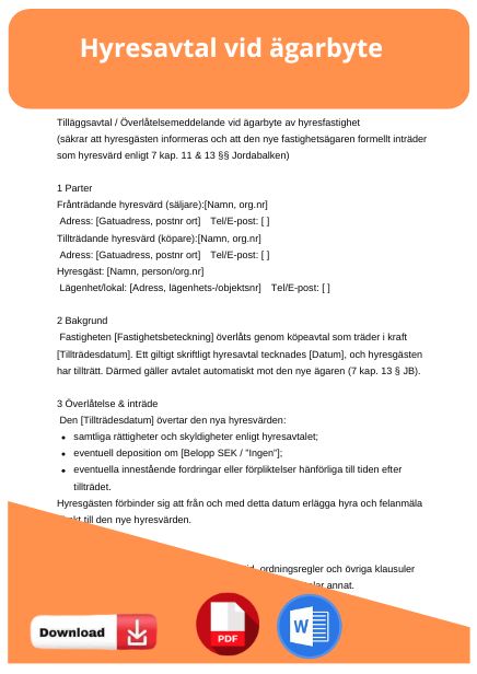 mall hyresavtal vid ägarbyte